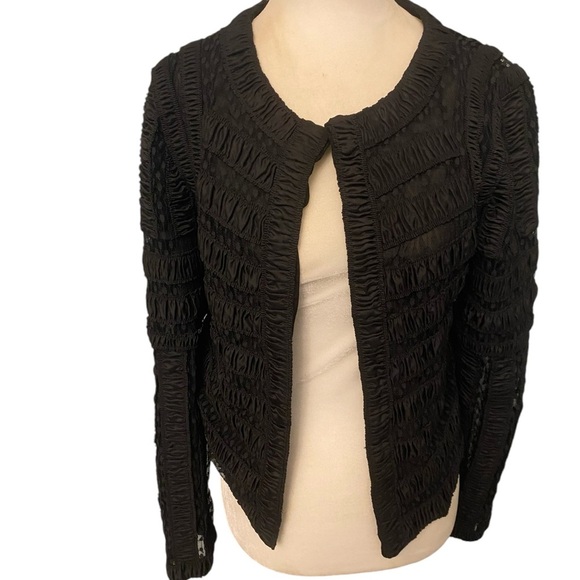 Diane Von Furstenberg Matilda black open long sleeve blazer - Picture 1 of 10